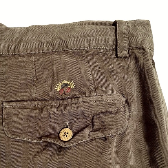 Tommy Bahama Washed Silk Herringbone Twill Pleated Brown Shorts Men’s Size 34 - Picture 5 of 5